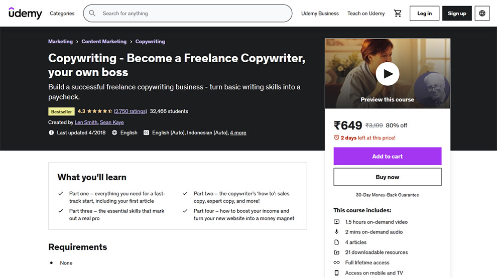 Copywriting – Become a Freelance Copywriter, your own boss 