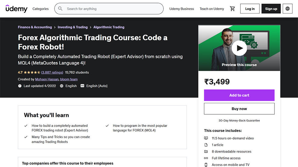 Forex Algorithmic Trading Course: Code a Forex Robot