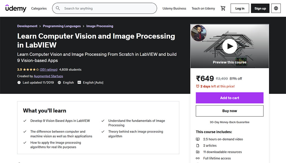 Learn Computer Vision and Image Processing in LabVIEW
