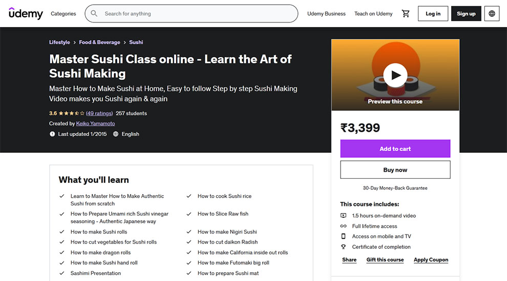  Master Sushi Class online - Learn the Art of Sushi Making
