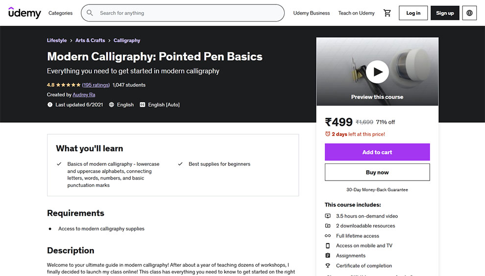 Modern Calligraphy: Pointed Pen Basics