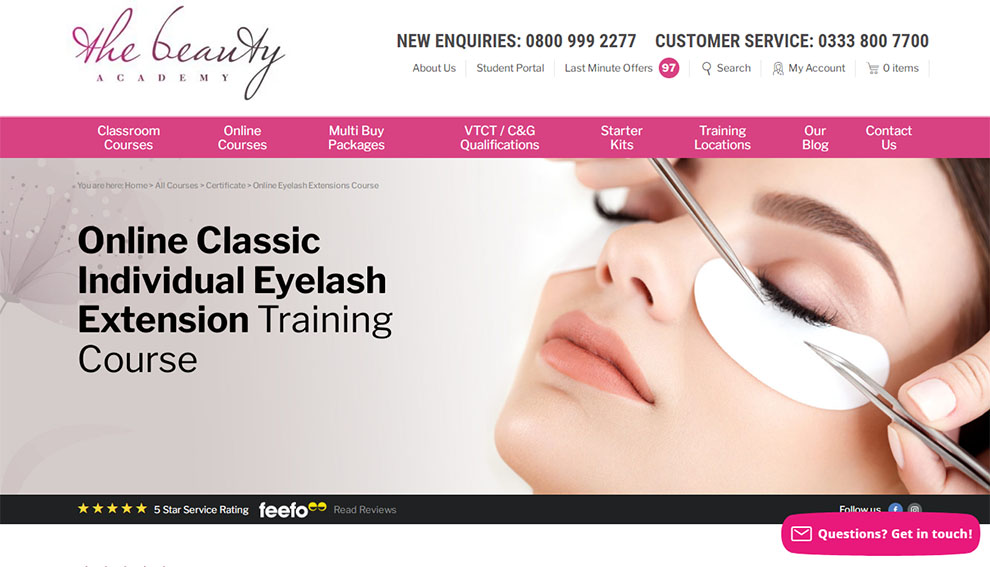 Online Classic Individual Eyelash Extension Training Course
