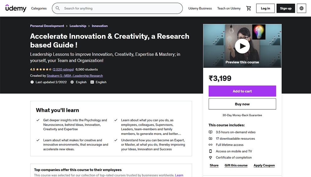 Accelerate Innovation & Creativity, a Research based Guide
