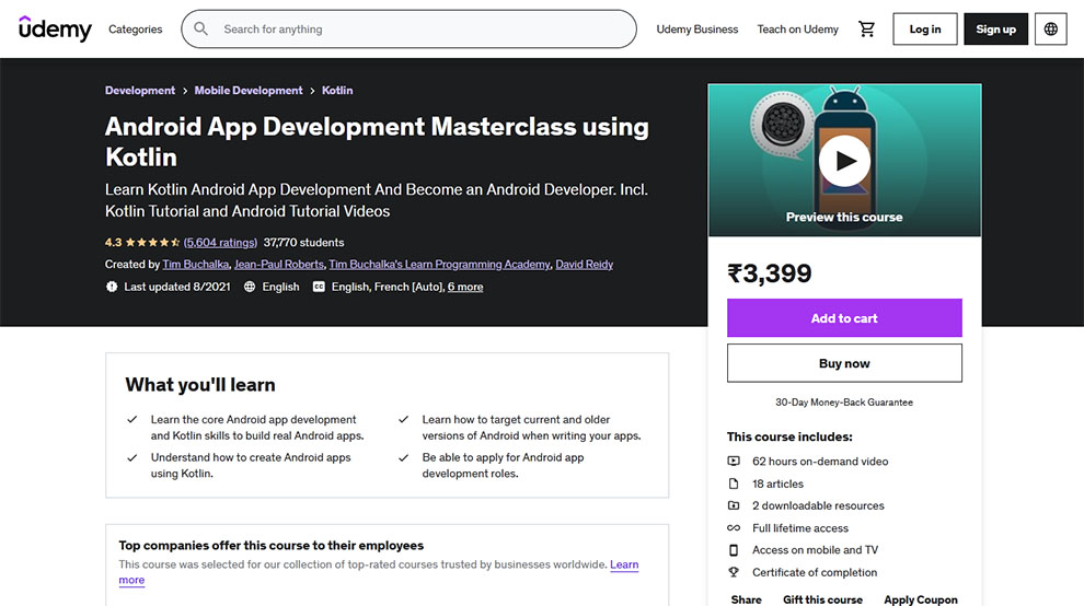 Android App Development Masterclass using Kotlin