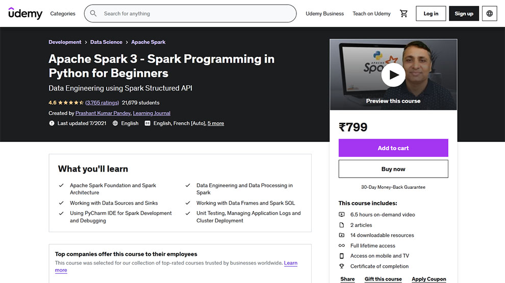 Apache Spark 3 - Spark Programming in Python for Beginners