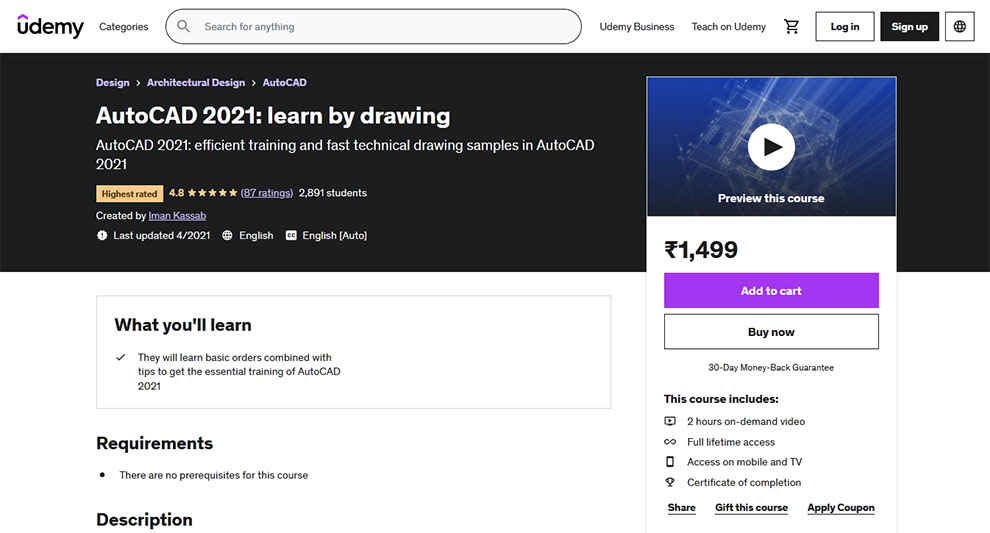 AutoCAD 2021: learn by drawing