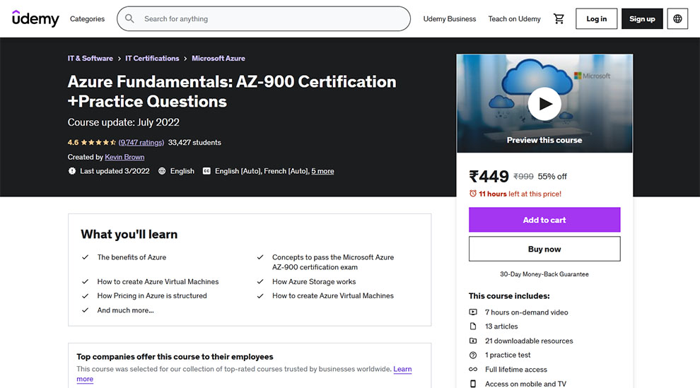 Azure Fundamentals: AZ-900 Certification +Practice Questions