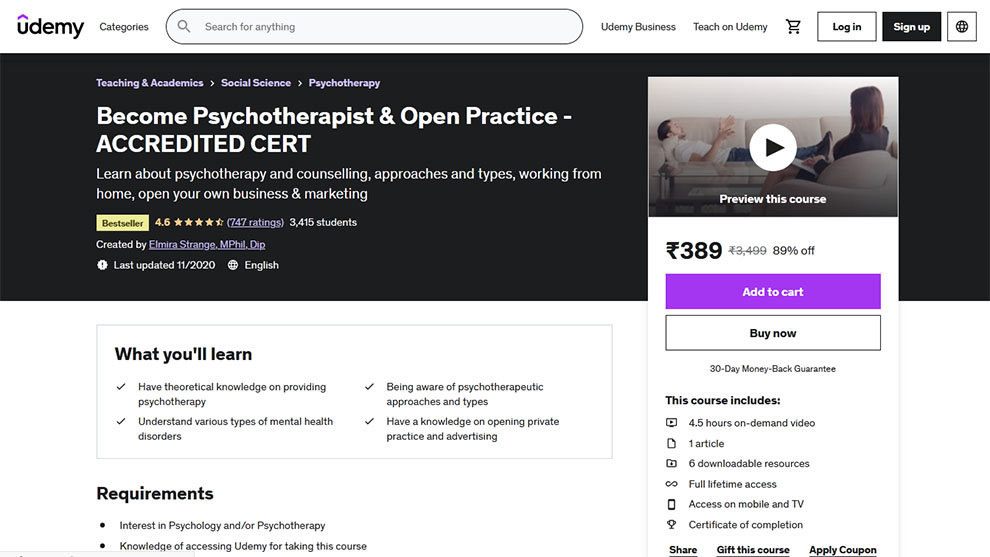 Become Psychotherapist & Open Practice - Accredited Cert