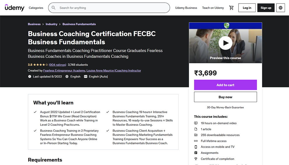 Business Coaching Certification FECBC Business Fundamentals