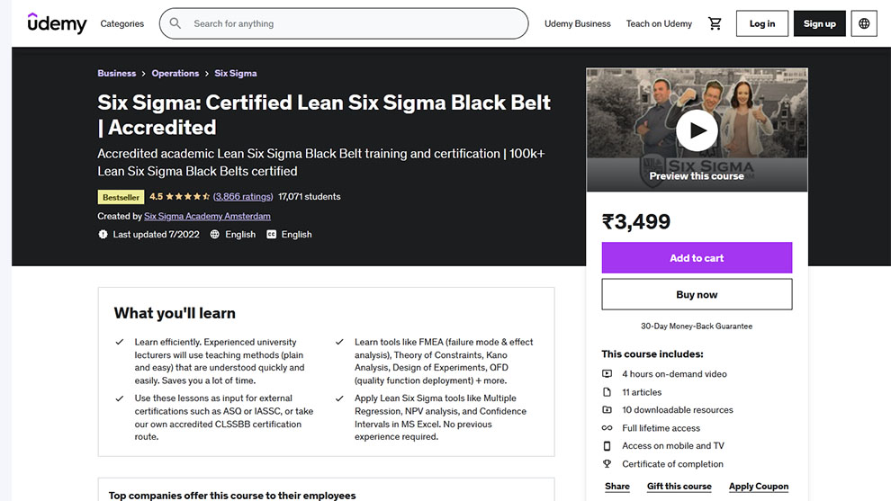 Six Sigma: Certified Lean Six Sigma Black Belt Accredited