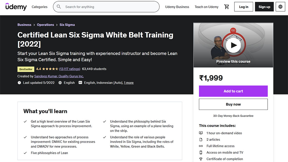 Certified Lean Six Sigma White Belt Training