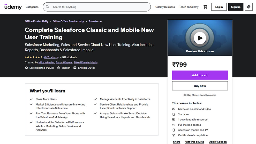 Complete Salesforce Classic and Mobile New User Training