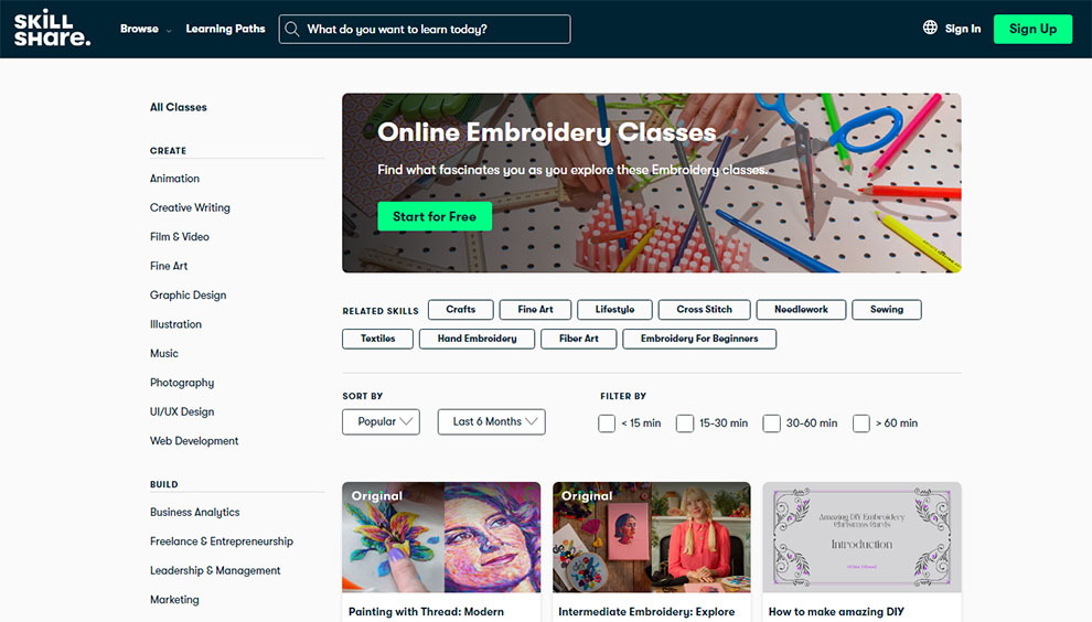 Online Embroidery Classes