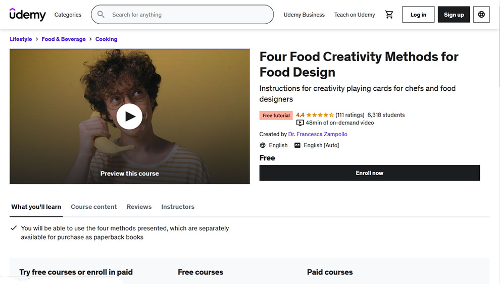 Four Food Creativity Methods for Food Design