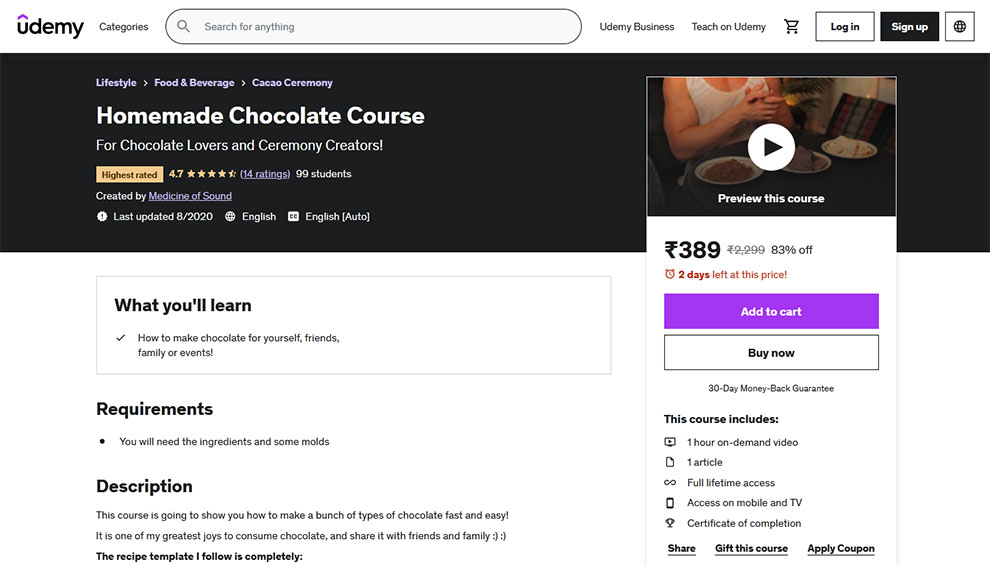 Homemade Chocolate Course