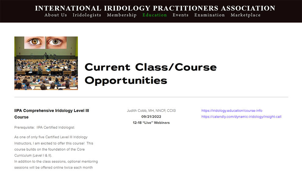 Iridology Classes