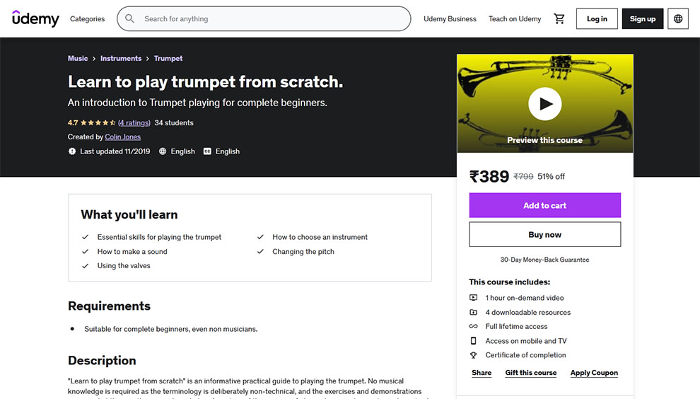 Learn to Play Trumpet from scratch