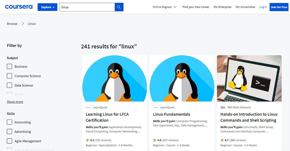 Linux Online Courses 