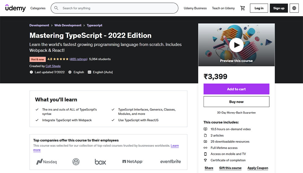 Mastering TypeScript - 2022 Edition