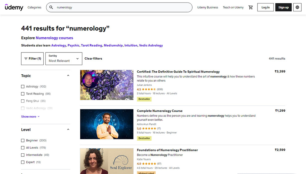 Top Paid Numerology Courses on Udemy
