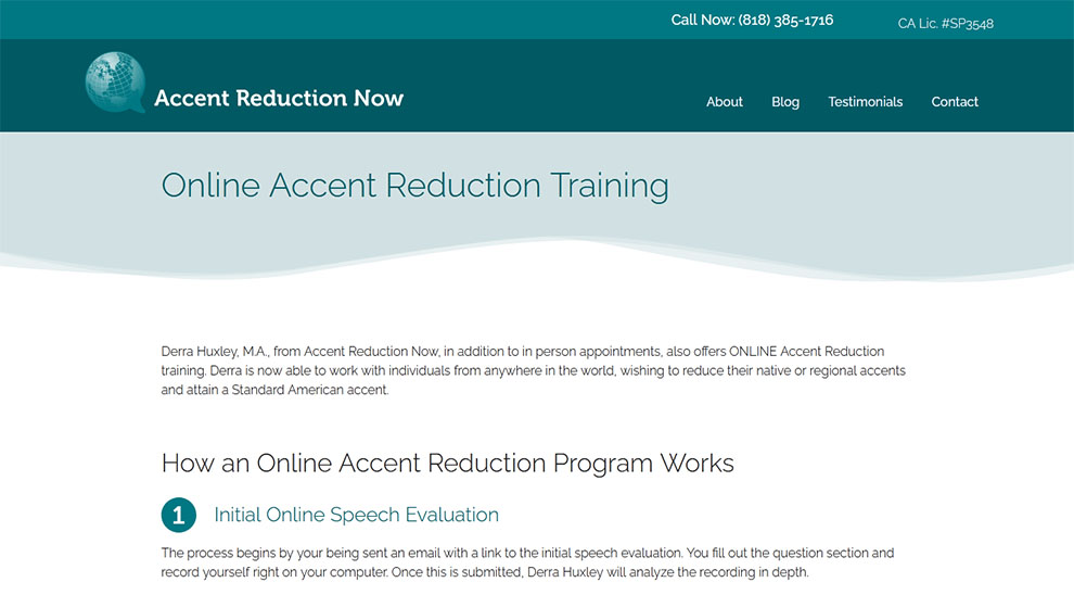 Online Accent Reduction Training