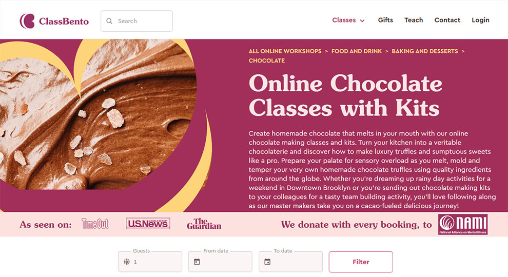 Online Chocolate Classes with Kits