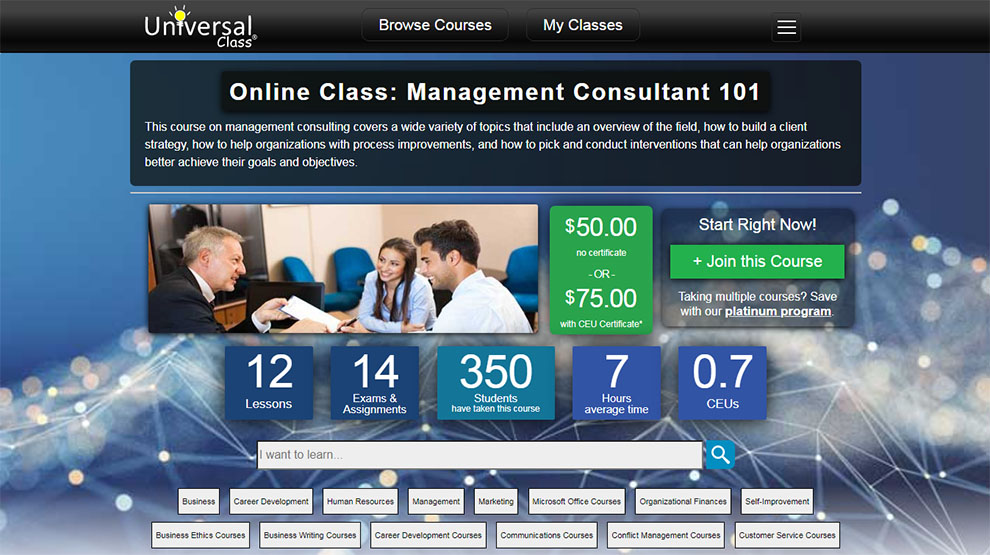 Online Class: Management Consultant 101
