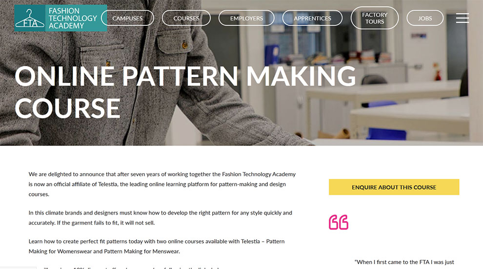 Online Pattern Making Course