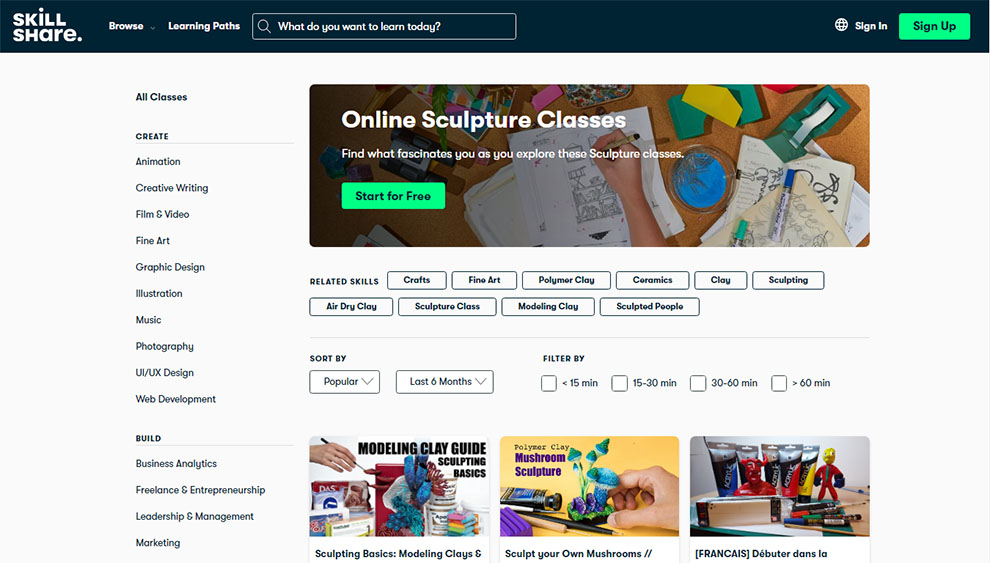 Online Sculpture Classes