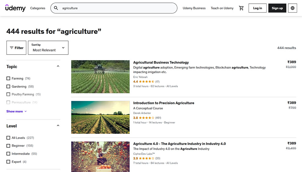 Top agriculture courses – By Udemy