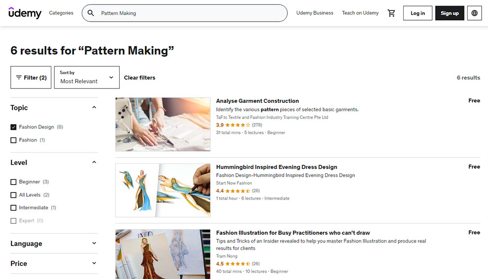 Pattern Making Classes Online Free