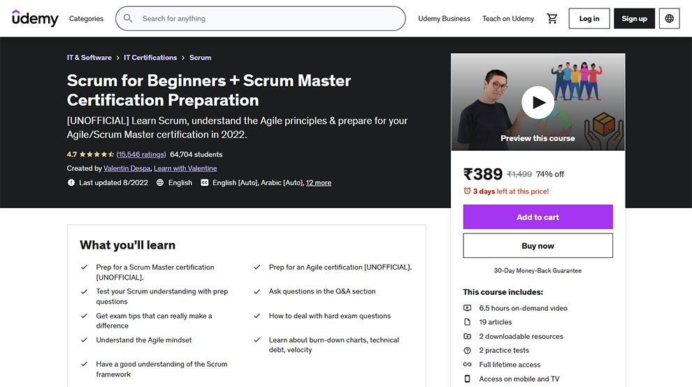 Scrum for Beginners + Scrum Master Certification Preparation