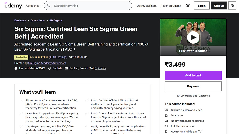 Six Sigma: Certified Lean Six Sigma Green Belt Accredited 