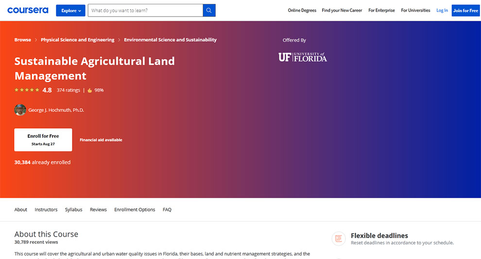 Sustainable Agricultural Land Management by University of Florida