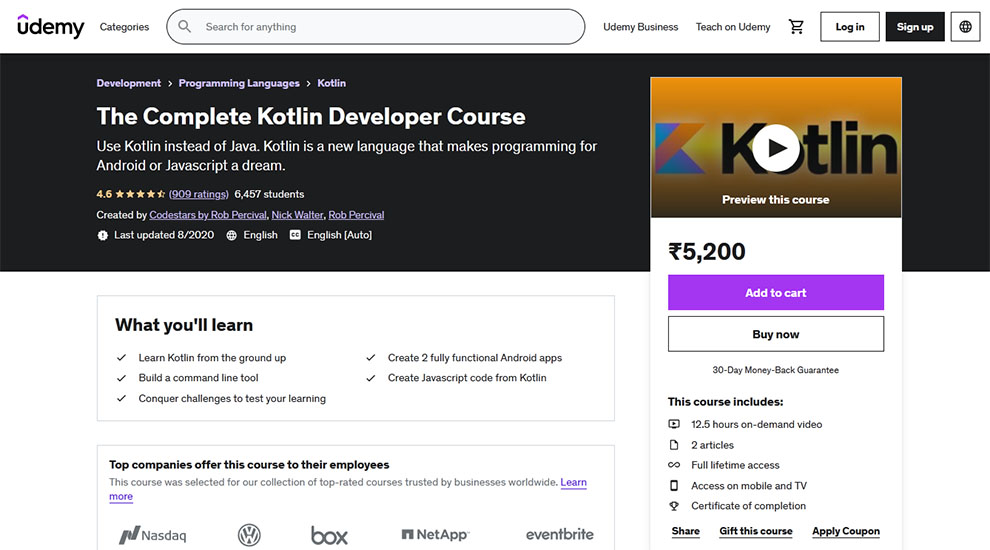 The Complete Kotlin Developer Course