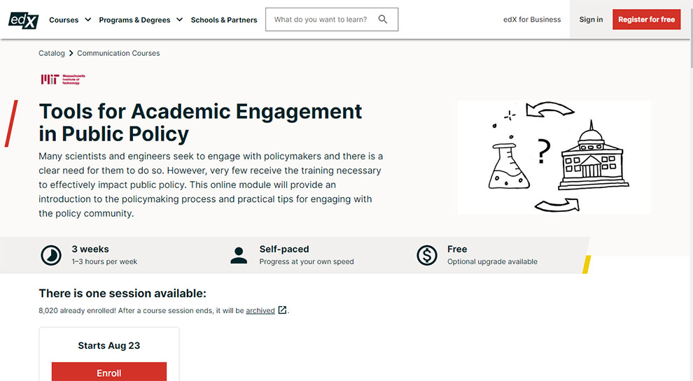 Tools for Academic Engagement in Public Policy – Offered by Massachusetts Institute of Technology