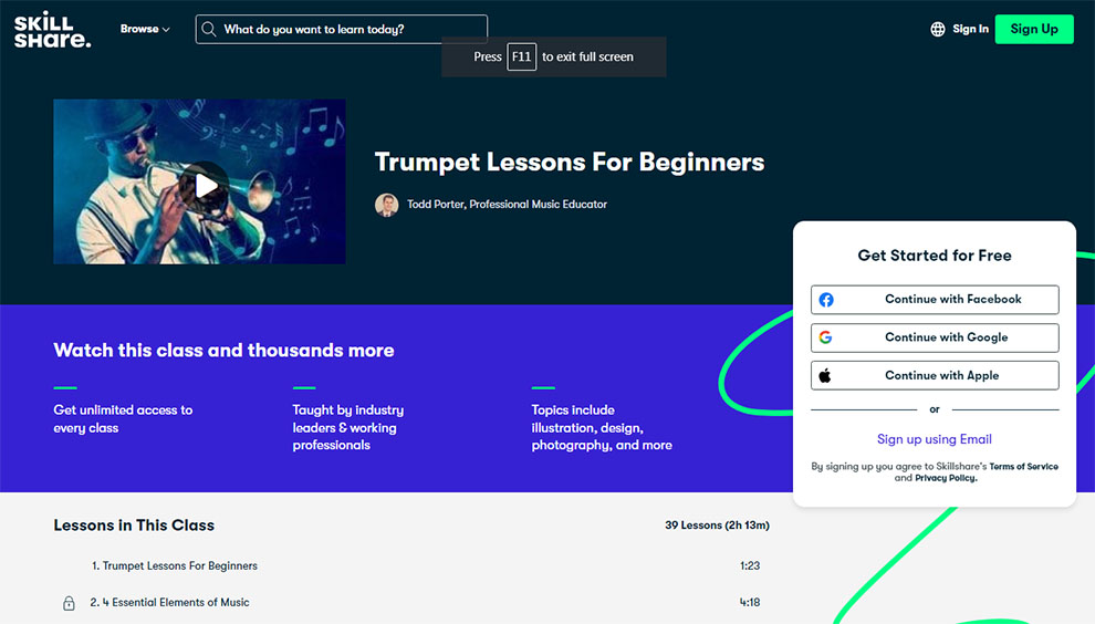 Trumpet Lessons for Beginners (SkillS