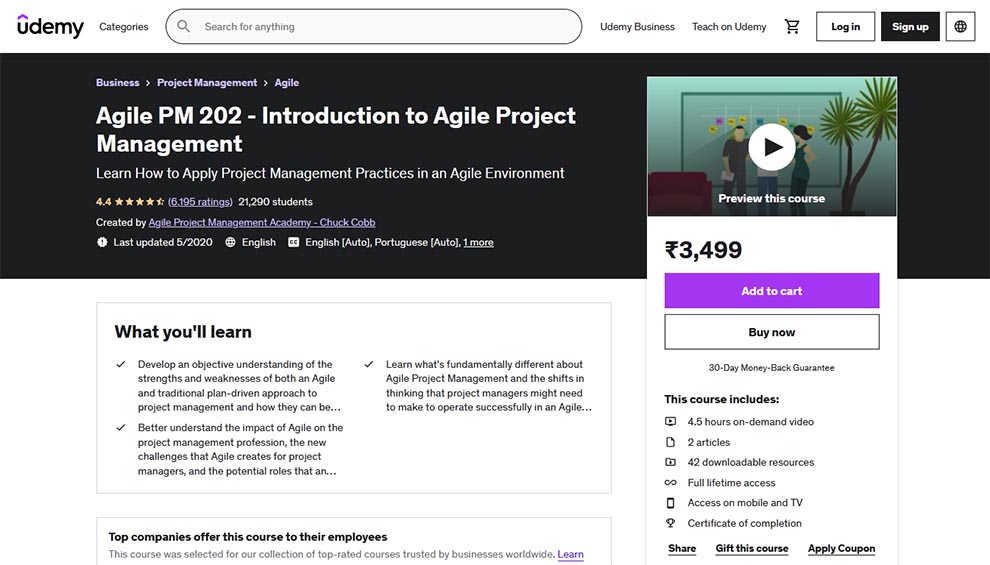 Agile PM 202 - Introduction to Agile Project Management