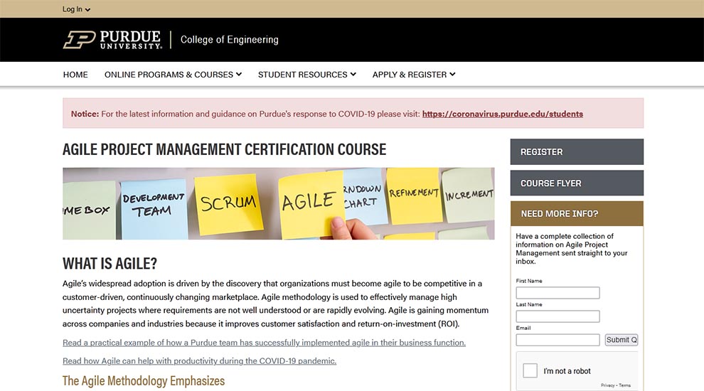 Agile Project Management Certification Course
