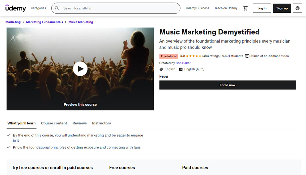 Best Free Class - Music Marketing Demystified 