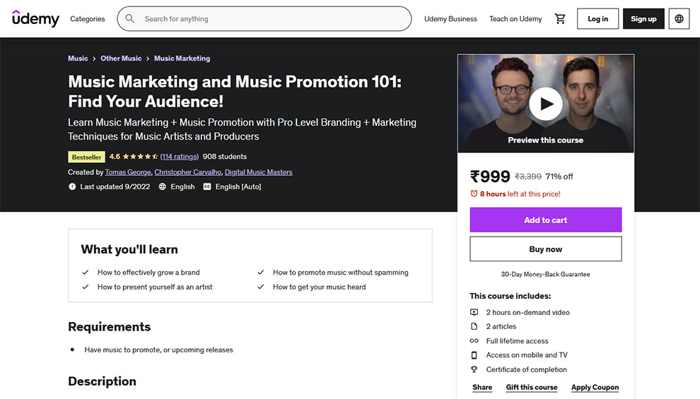  Most Updated and Bestselling Class -Music Marketing and Music Promotion 101: Find Your Audience!