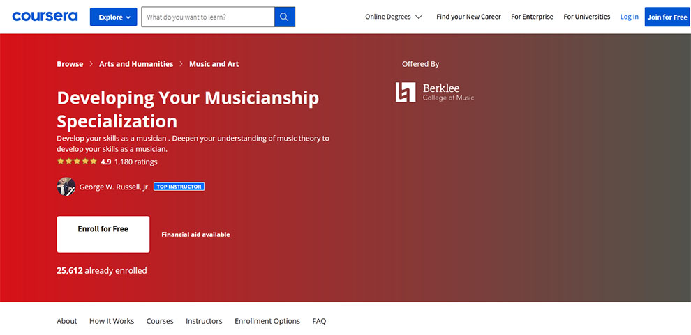 Comprehensive Best for Beginners: Developing Your Musicianship Specialization – by Berklee College of Music