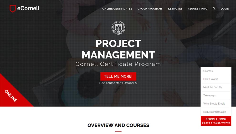 Project Management Cornell Certificate Program