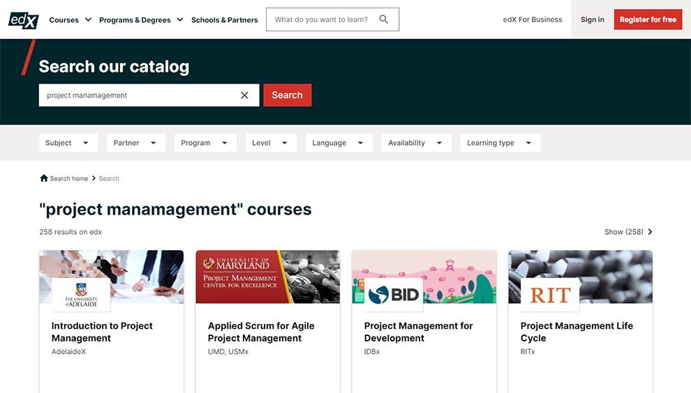 edX’s Online Project Management Certificate Programs