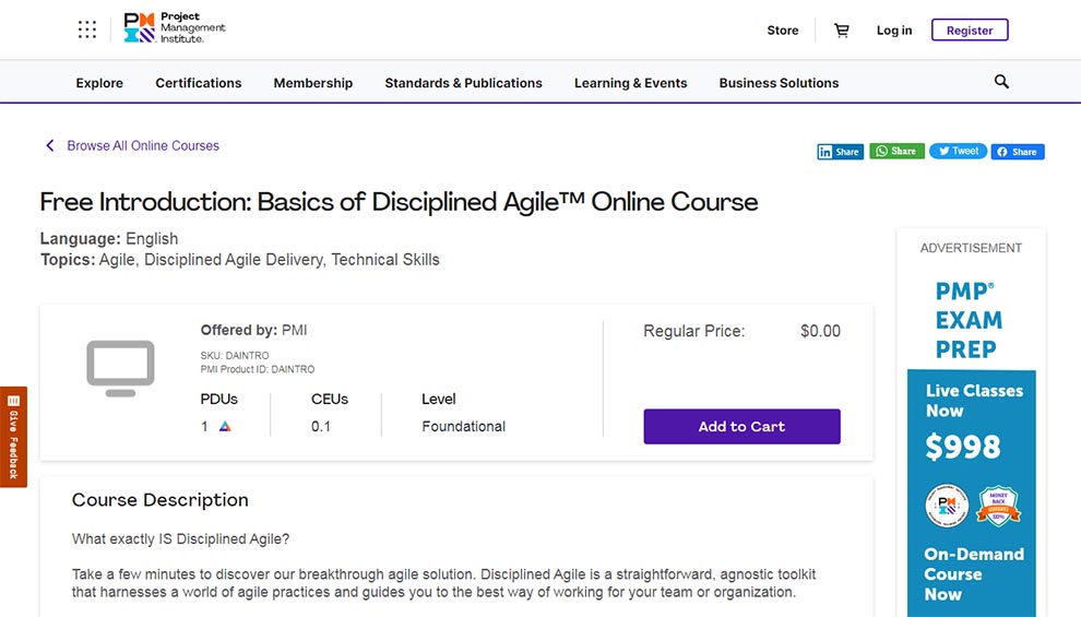 Free Introduction: Basics of Disciplined Agile™ Online Course