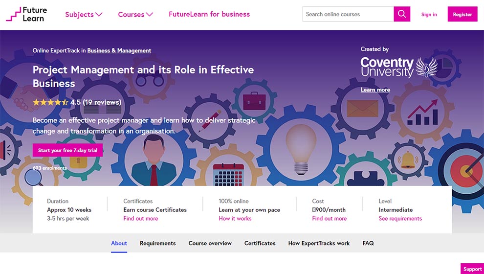 Project Management and its Role in Effective Business – Offered by Coventry University