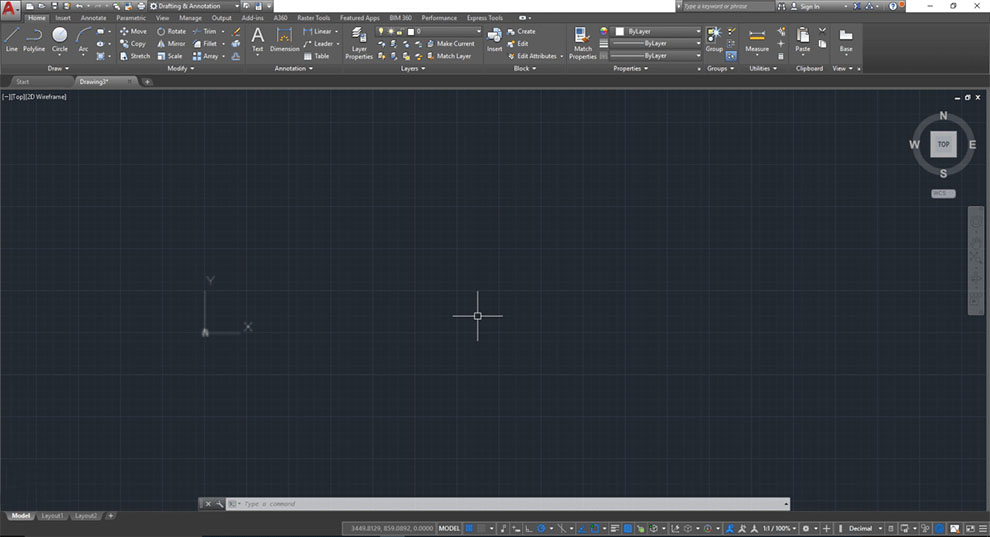 Given below is a picture of the AutoCAD 2D component window.
