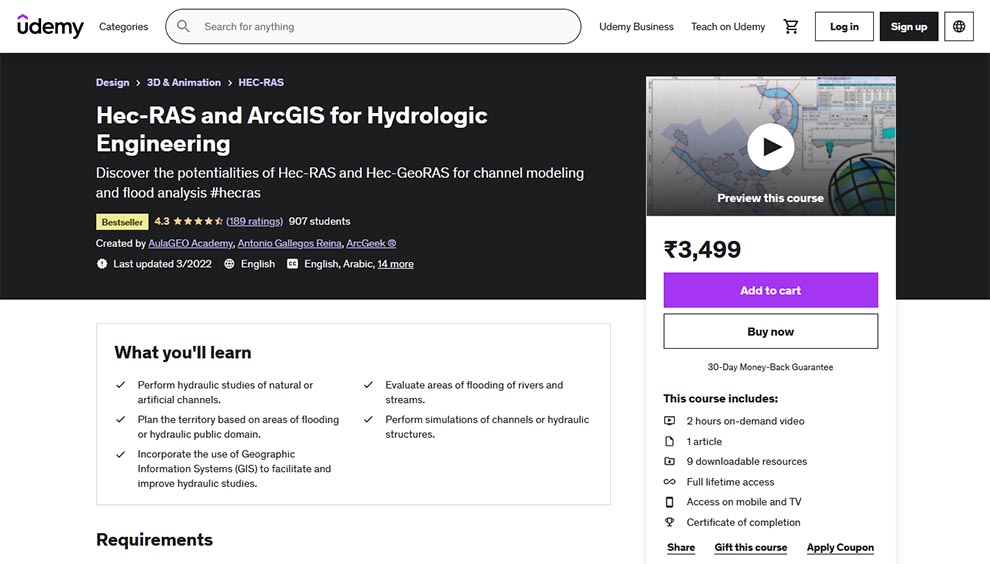 Hec-RAS and ArcGIS for Hydrologic Engineering