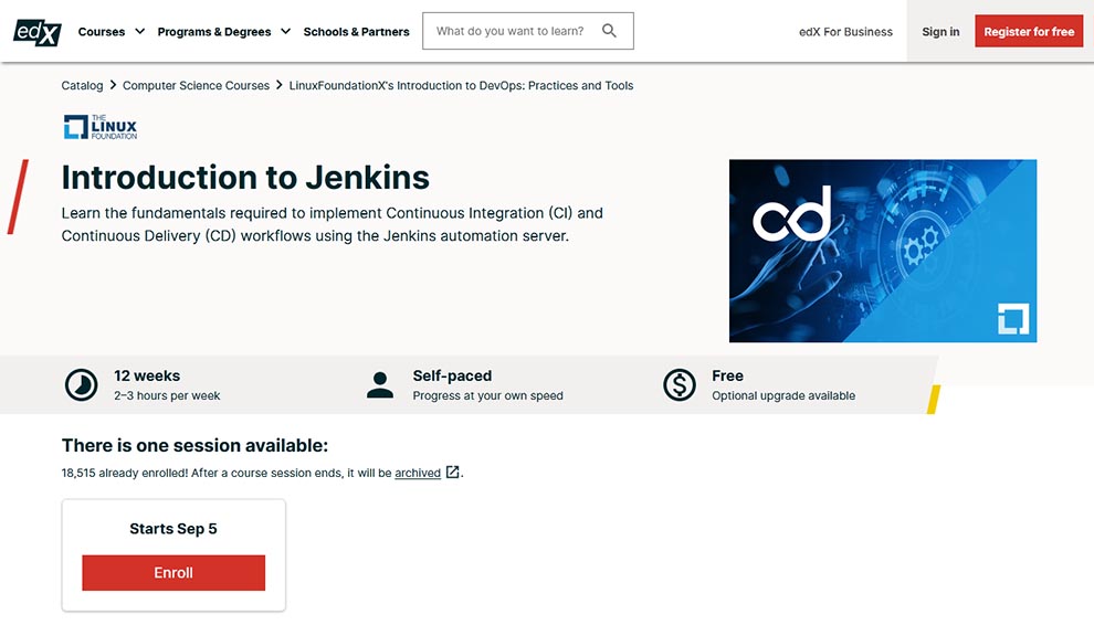 Introduction to Jenkins – Offered by The Linux Foundation