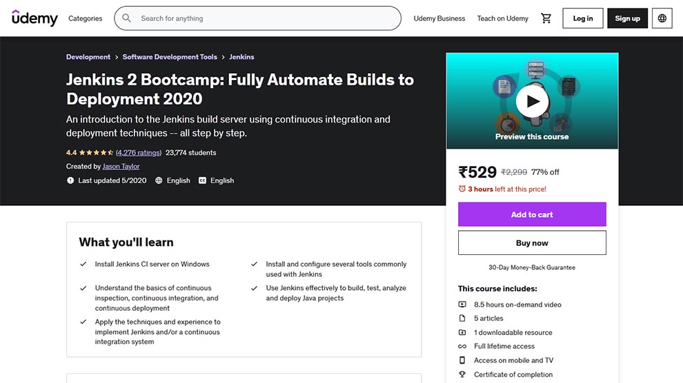 Jenkins 2 Bootcamp: Fully Automate Builds to Deployment 2020